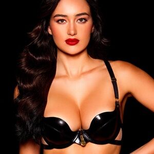 Honey Birdette Rebel Sculpted Plunge Black Bra